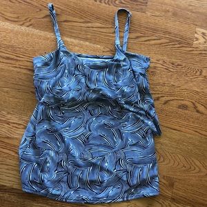 NWT plus black/white swirl swim top